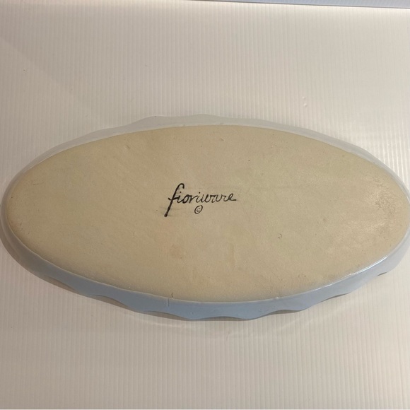 Vintage Fioriware Scalloped Edge Oval Tray Dish Hand Painted 17x8.5 - Picture 3 of 10